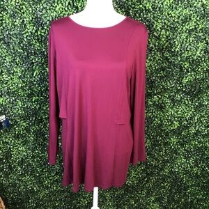 J jill Women's Burgundy Long‎ Sleeve Top